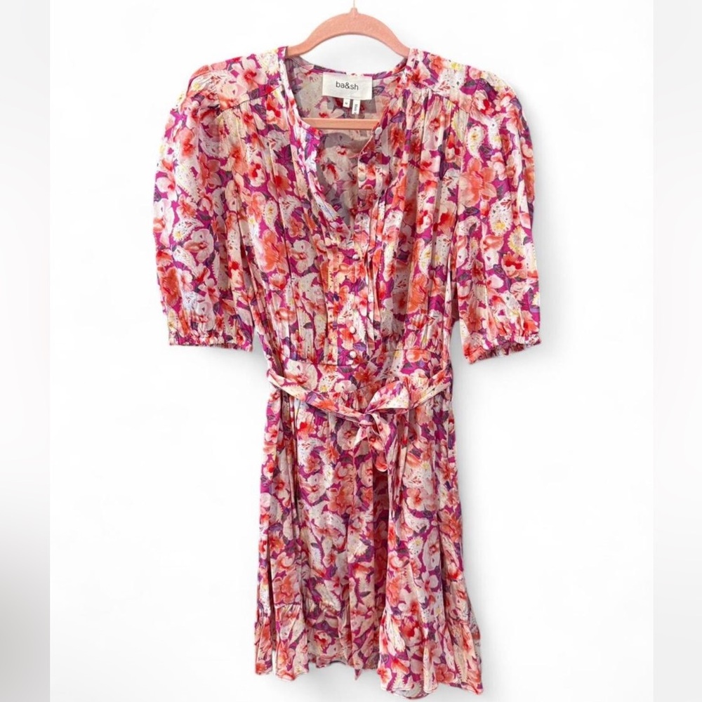 BA&SH floral mini dress with sash